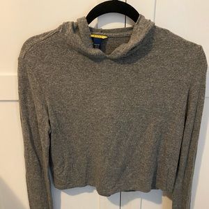 Grey Super Soft Croped Hoodie